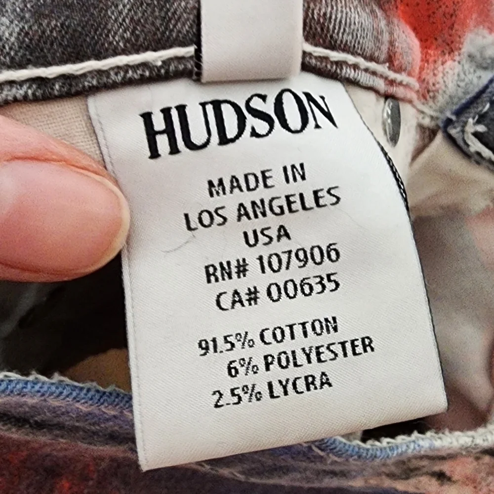 Hudson Abstract Flag Nico 10th Anniversary Print Skinny Jean 25